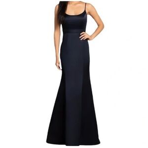 Hayley Paige Black Satin Bridesmaid Dress - 6